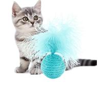 Feather Ball Cat Toy - Interactive Pet Chewing Ball | Bite Resistant Cat Toy Feather Ball Cat Toys with Feathers for gatos Pets, Cat Feather Ball Kittens Training Toys for Ejercise Chasing