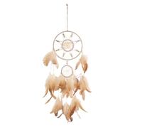 Feather Dream Catcher, Bedroom Macrame Catcher Pendant, 21.26x6.69x0.39 inches Handmade Shell Moon Star Wall Hanging Decor, Round Boho Dream-Catcher for Livingroom, Dorm, Door