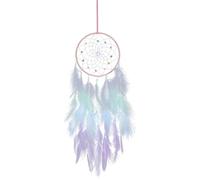 Feathêr Dreamcatçher - Iron, 6.3in Handmade Wall Decor | Boho Feathêr Catcher with Beads, Decorative Dream Catcher For Balcony, Party, Wedding, Bedroom, Living Room