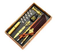 Feathēr - Juego de tinta para bolígrafo de inmersión de pluma de 24 cm, de sellado, sello de sellado, herramienta de sobre, el mejor kit de regalo para escritos, dibujos, firmas