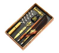 Feathēr - Juego de tinta para bolígrafo de inmersión de pluma de 24 cm, de sellado, sello de sellado, herramienta de sobre, el mejor kit de regalo para escritos, dibujos, firmas