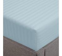 Feather & Stitch New York 1 sábana Bajera Ajustable tamaño King, 100% algodón, Bolsillo Extra Profundo de 45,7 cm, Tejido de satén ultrasuave de 500 Hilos, colchón elástico, Color Aguamarina