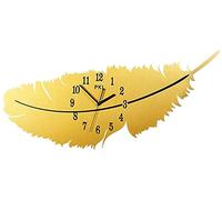 Feather Wall Clock Living Room Modern Minimalist Household Fashion Nordic Light Luxury Wall Decoration Wall Watch Wall Decor (Size : 34 * 74cm) (44 * 90cm)