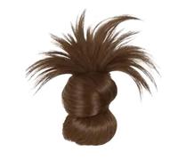 Feathered Bun Wig, Soft Messy Bun Clip, Lightweight Natural Comfortable Everyday Hairclip para mujeres, niñas, amigos, colegios, 5,51 pulgadas, negro, oscuro marrón