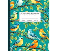 Feathered Friends Composition Notebook | Vibrant College-Ruled Notebook: Colorful Bird Paradise | 110 Pages | 7.5" x 9.25" | Perfect for Students, Artists, and Nature Lovers