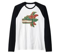 Feathered Serpent Aztec Quetzalcoatl Mexicans Mythology Camiseta Manga Raglan