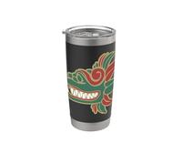 Feathered Serpent Aztec Quetzalcoatl Mexicans Mythology Vaso térmico de acero inoxidable de doble pared