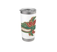 Feathered Serpent Aztec Quetzalcoatl Mexicans Mythology Vaso térmico de acero inoxidable de doble pared