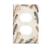 Feathers - Cubiertas de pared dúplex para enchufes eléctricos, diseño de diente de león, color beige, tamaño estándar de acuarela, para nuevos apartamentos, hogar, recámara, oficina, decoración
