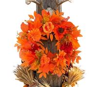 Featuring Artificial Maple Leaves, Eucalyptus, and Vibrant Flowers, This FA