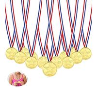 Febbya Medallas para Niños,Medallitas Juguetito de Plástico 30 Piezas Ganadores Medallas Oro Mini Olimpiadas con Cordón para Juegos Fiestas Infantiles Prizzes Regalos Premios 4CM