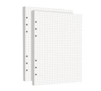 Febbya Papel de Recambio A5,2 Pack 180 Hojas de Recambio Papel de Cuadriculadas para Cuadernos Diarios Inserción de Planificador Calendario Filofax Bullet