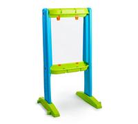 FEBER - Art & Fun Board, Pizarra transparente con forma de caballete para niños para pintar y jugar, con 2 rotuladores de colores, pegatinas y clips para poner papeles y calcar, Famosa (800013532)