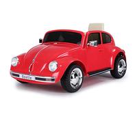 FEBER Beetle Rojo 12V, Coche eléctrico, radiocontrol: Faros con luz, 2 Marchas, Acelerador y Freno eléctrico, a Partir de 3 años, Famosa (800013448)