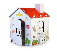 FEBER Casa de Juegos Infantil de Cartón Tamaño Grande para Niños 3+ | Para Pintar, Colorear y Jugar, Con Pegatinas Divertidas, Ecohouse, Famosa (FEB06000)