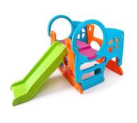FEBER - Centro de Actividades con Tobogán, Colores Resistentes a la Luz Solar y Temperaturas, Robusto y de Fácil Montaje, Peso de 13 kg, para Niño de 2 años+, Famosa (800010247)