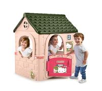 FEBER - Hello Kitty House, Casita Infantil con Puerta Abatible, Tiene Pegatinas para Decorar la Casita, Colores Resistentes a la Luz Solar, Montaje Fácil, A Partir de 2 años, Famosa (FE201000)