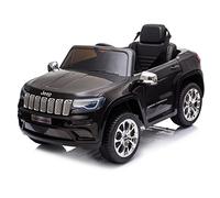 FEBER Jeep Cherokee Negro 12V R/C, Coche eléctrico, 1 Plaza, radiocontrol: Faros con luz, 2 Marchas, Acelerador y Freno eléctrico, de 3 a 8 años, Famosa (800013449)