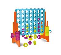 FEBER- Mega 4 en Raya Gigante, Clásico Juego de Estrategia e Inteligencia, para Exterior e Interior, Resistente a la Luz Solar y Temperatura, Fácil Montaje, Niños de 3 años+, Famosa (800012910)