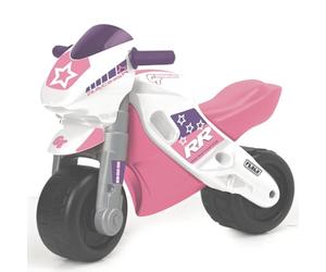 FEBER - Motofeber 2 Racing Pink, correpasillo de Color Rosa con Casco y Ruedas Anchas para Estabilidad y protección, Uso Dentro o Fuera de casa, para niño o niña de 3 a 5 años, Famosa (800008174)