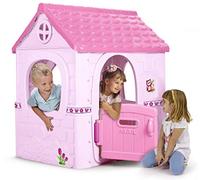 FEBER - Pink Fantasy House Casita Infantil, Puerta Abatible, Colores Luminosos y Resistentes a la Luz Solar, Montaje Fácil, De 2 a 6 años, Famosa (800012222)