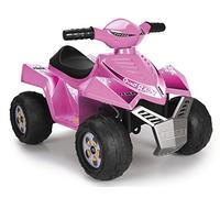 FEBER - Quad Racy Pink 6V, Coche Eléctrico para Niños de 18 Meses a 3 Años, Acelerador, Ruedas Grandes y Robustas para Estabilidad, hasta 40 min de Batería, Cargador Incluido, Famosa (800011422)