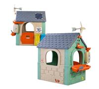 FEBER - Recycle Eco House, Casita Infantil Hecha de Plástico Reciclado, Puerta Abatible, Colores Luminosos y Resistentes a la Luz Solar, Montaje Fácil, A Partir de 3 años, Famosa (FEH26000)
