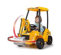 Feber Super Digger 8/12320 - Excavadora Eléctrica 12V para Niños +3 Años, con Batería, Movimiento Realista de Pala y Brazo, Volante, Dimensiones 164x68x108 cm (Largo x Ancho x Alto)