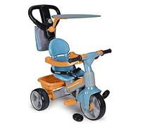 FEBER - Trike Baby Plus Music, Triciclo para Niños con Estructura Metálica y Cinturón de Seguridad, 2 Posiciones, Silla de Empuje y Mando para Música con Altavoz, 9 Meses+, Famosa (800009614)