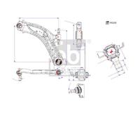 Febi 193293 Manillar Suspensión de Ruedas Delantero Izquierdo para X-Trail T32