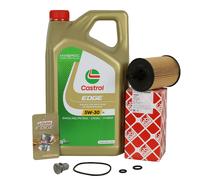 FEBI Aceite Ölfilter 15669E + Castrol 5W30 Inspección 1.6/2.0 TDI