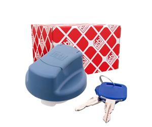 Febi bilstein 100327 - Tapón para depósito de combustible AdBlue®, con llave, 1 unidad, color azul