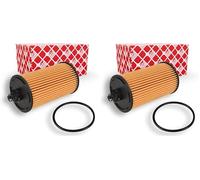 Febi bilstein 107824 Filtro de aceite con anillo de sellado, 1 pieza (Paquete de 2)