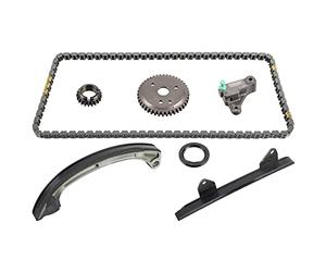 Febi bilstein 108827 - Juego de cadenas de control para árbol de levas con rieles deslizantes y tensor de cadena, 1 pieza