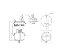Febi bilstein 47549 Air Spring con pistón de acero y varilla de pistón, paquete de una