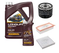 FEBI BILSTEIN Inspección Set 6L MANNOL LONGLIFE 504/507 5W-30 Para Dacia Logan