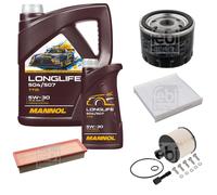 FEBI BILSTEIN Inspección Set 6L MANNOL LONGLIFE 504/507 5W-30 Para Dacia Logan