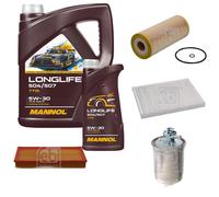 FEBI BILSTEIN Inspección set 6L MANNOL Longlife 504/507 5W-30 para Seat Inca