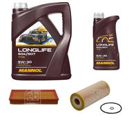 FEBI BILSTEIN Inspección set 6L MANNOL Longlife 504/507 5W-30 para Seat Inca