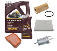 FEBI BILSTEIN Inspección Set 6L MANNOL LONGLIFE 504/507 5W-30 Para VW Polo 6R