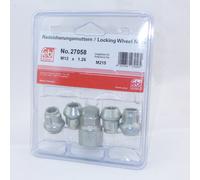 Febi Cerraduras Llanta Tornillos Antirrobo Kit M12x1, 25 Cabeza Cónica 27058 2