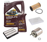 Febi Inspección Set 6L mannol Longlife 504/507 5W-30 para Nissan Cubo de Rueda