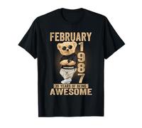 Febrero 1987 39 Cumpleaños 2026 Mujer 39 años Oso de Peluche Camiseta