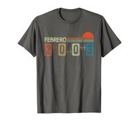 Febrero 2003 Vintage - 23 Años Regalo Cumpleaños Hombre Camiseta, Hombre, Asfalto, 6XL