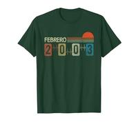 Febrero 2003 Vintage - 23 Años Regalo Cumpleaños Hombre Camiseta, Hombre, Verde Bosque, M