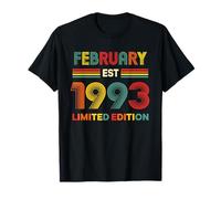 Febrero EST 1993 Cumpleaños Edición Limitada 33 Años 33 Camiseta