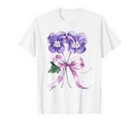 Febrero Nacimiento Flor Pensamiento Acuarela Floración Camiseta