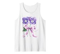Febrero Nacimiento Flor Pensamiento Acuarela Floración Camiseta sin Mangas