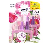 Febreze 3Volution - Recambio de ambientador enchufable, peonía y cedro, 2 paquetes de 2 x 20 ml