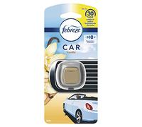 Febreze Ambientador para coche (2 ml) de vainilla, kit de iniciación, ambientador para coche contra olores (el embalaje puede variar).